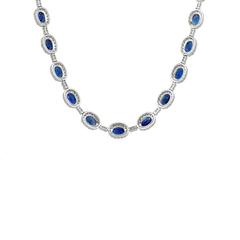 Sapphire Diamond White Gold Necklace