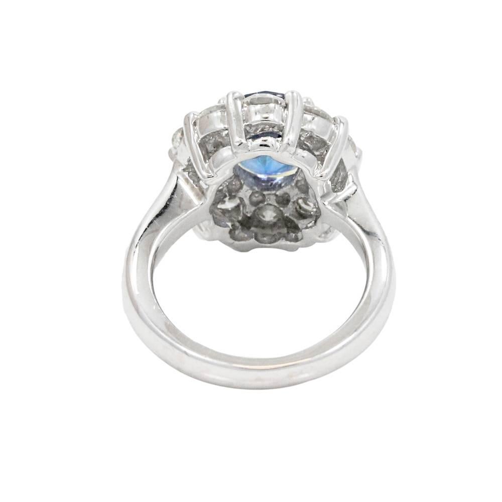Sapphire and Diamond Engagement Ring For Sale 1
