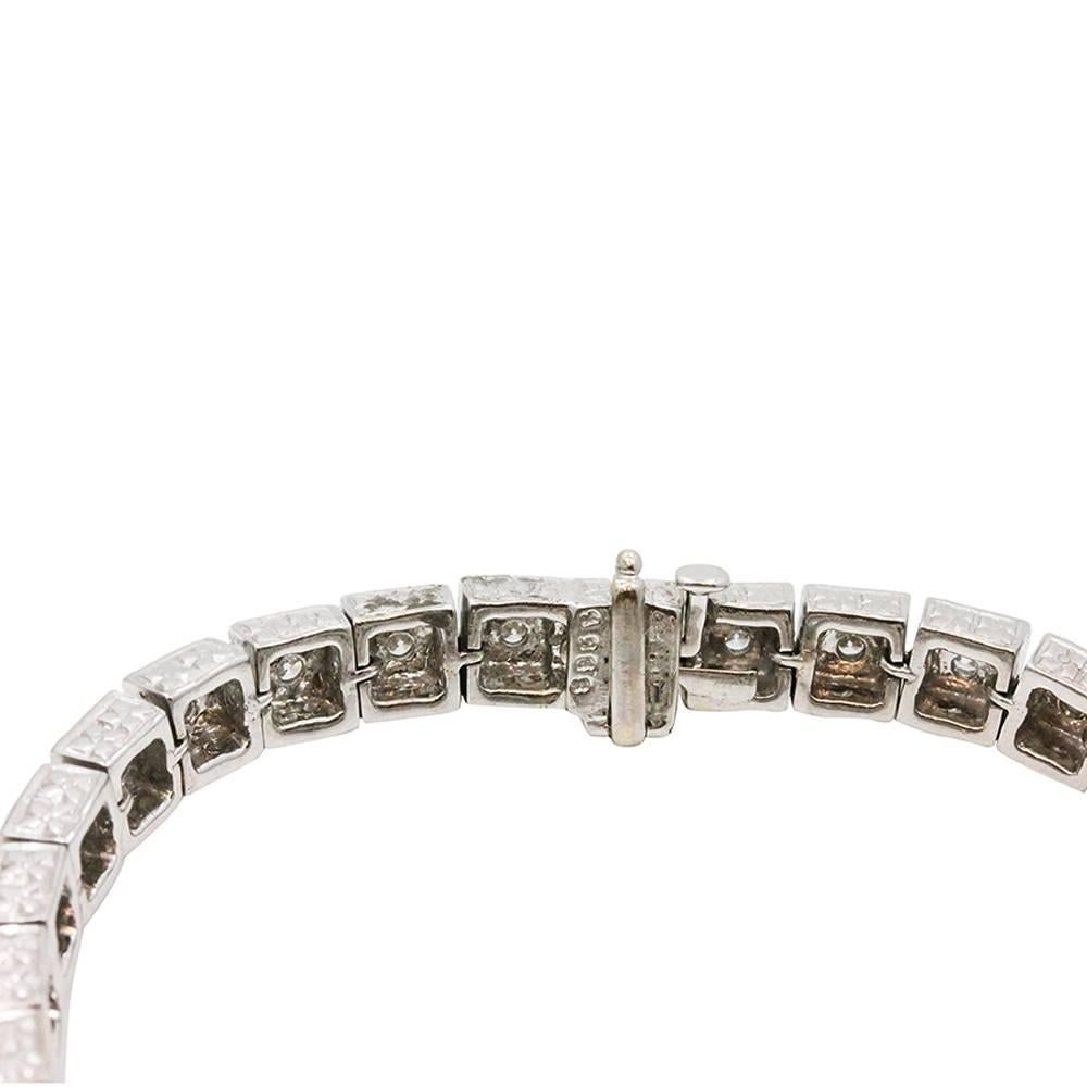 Men's Sapphire Diamond White Gold Bracelet For Sale