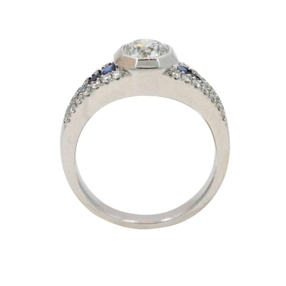 Women's Sapphire and  Diamond Engagement Ring For Sale