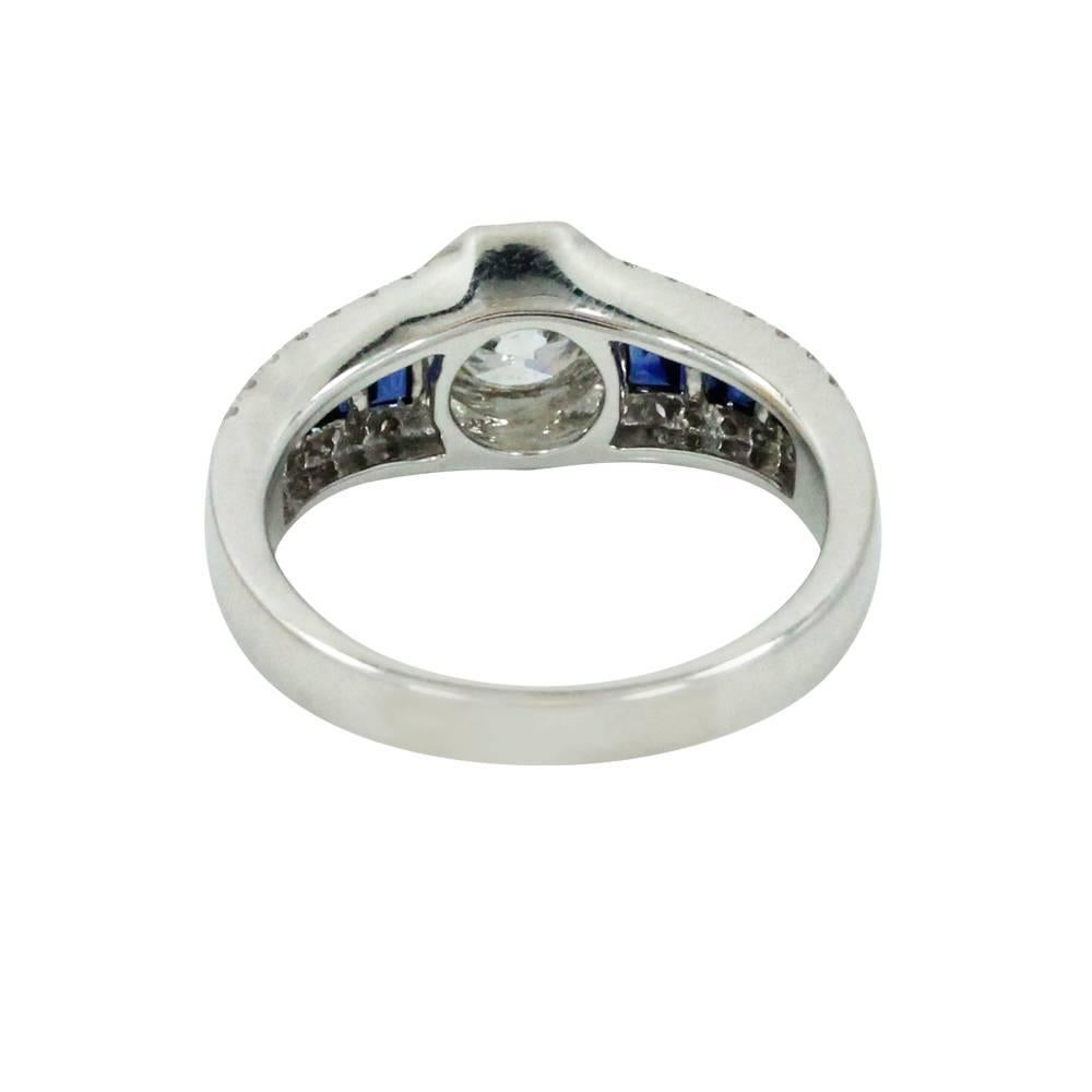 Sapphire and  Diamond Engagement Ring For Sale 1