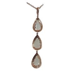 Morganite Diamond Rose Gold Pendant