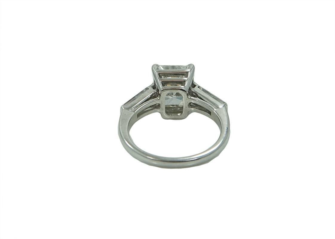 Women's 4.82 Carat Radiant Cut GIA Diamond Platinum Engagement Ring For Sale