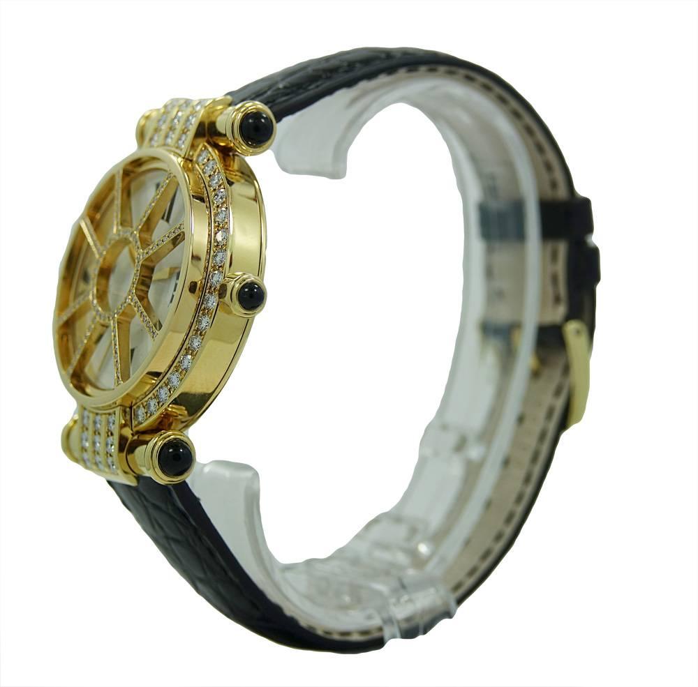 Chopard Yellow Gold Diamond Imperiale Wristwatch  Ref 373414 In Excellent Condition For Sale In Naples, FL