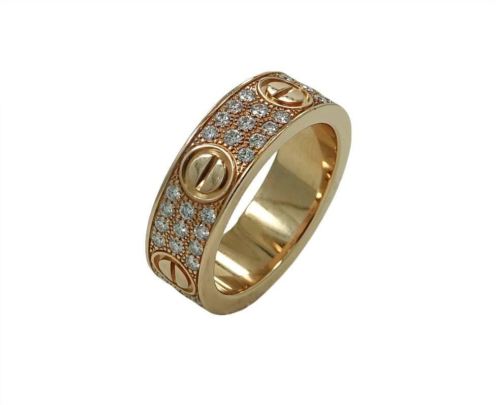 Women's Cartier Rose Gold Love Band Ring For Sale