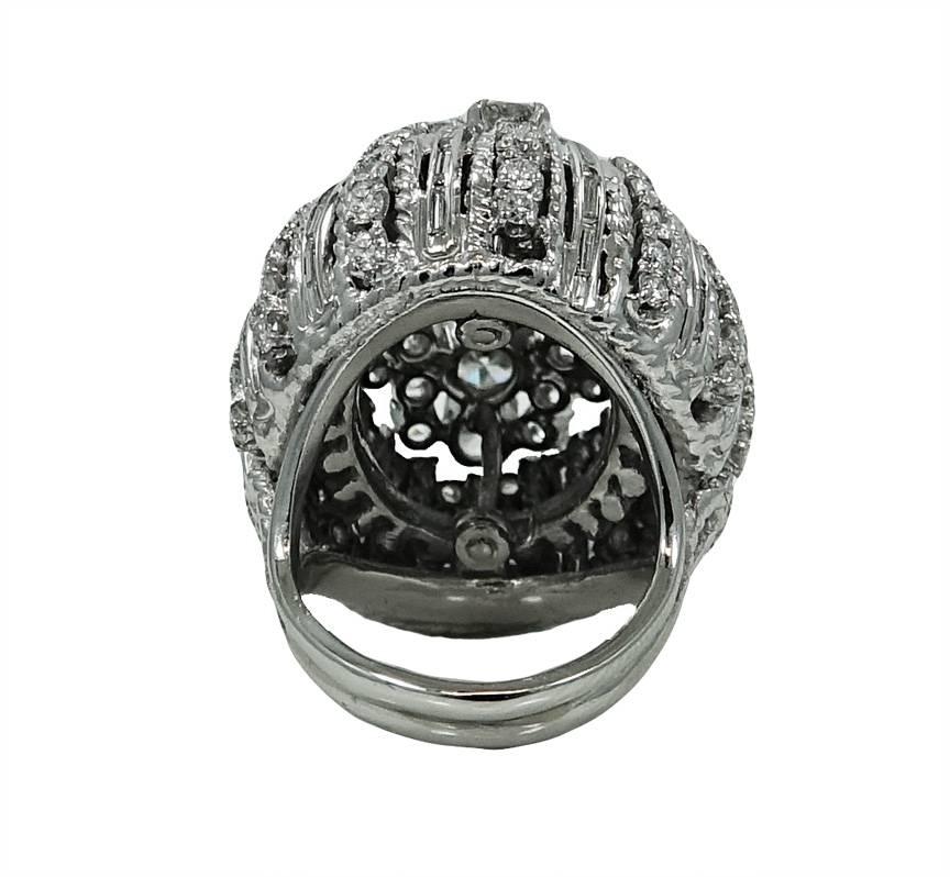 Women's Old European Cut Diamond Platinum Ring For Sale