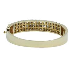 Round Brilliant Diamond Channel Set Yellow Gold Bracelet