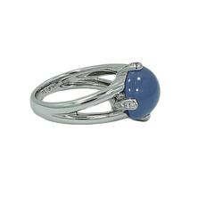 Chalcedony Diamond White Gold Ring