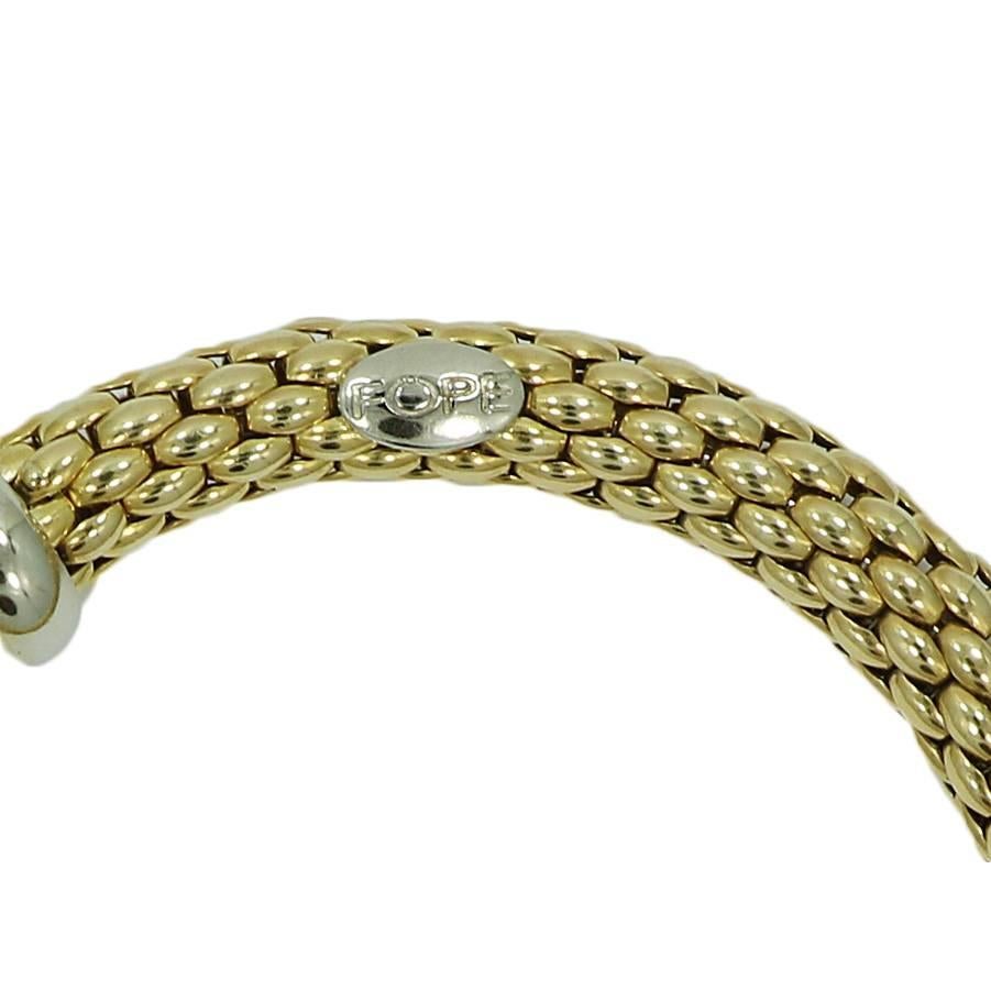 Fope White and Yellow Gold Bracelet/Bangle In Excellent Condition In Naples, FL