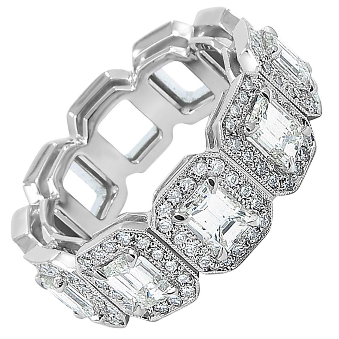 Five-Stone Emerald Cut Diamond Band For Sale