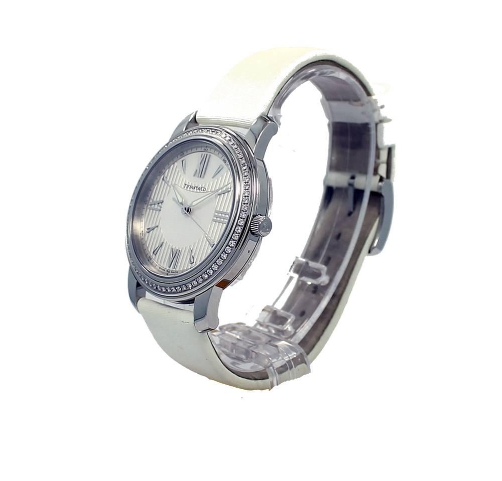 Tiffany & Co. Lady's Stainless Steel Diamond Quartz Wristwatch  In New Condition In Naples, FL