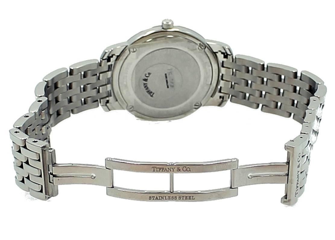 Tiffany & Co. Lady's Stainless Steel Mother of Pearl Dial Quartz Wristwatch For Sale 2