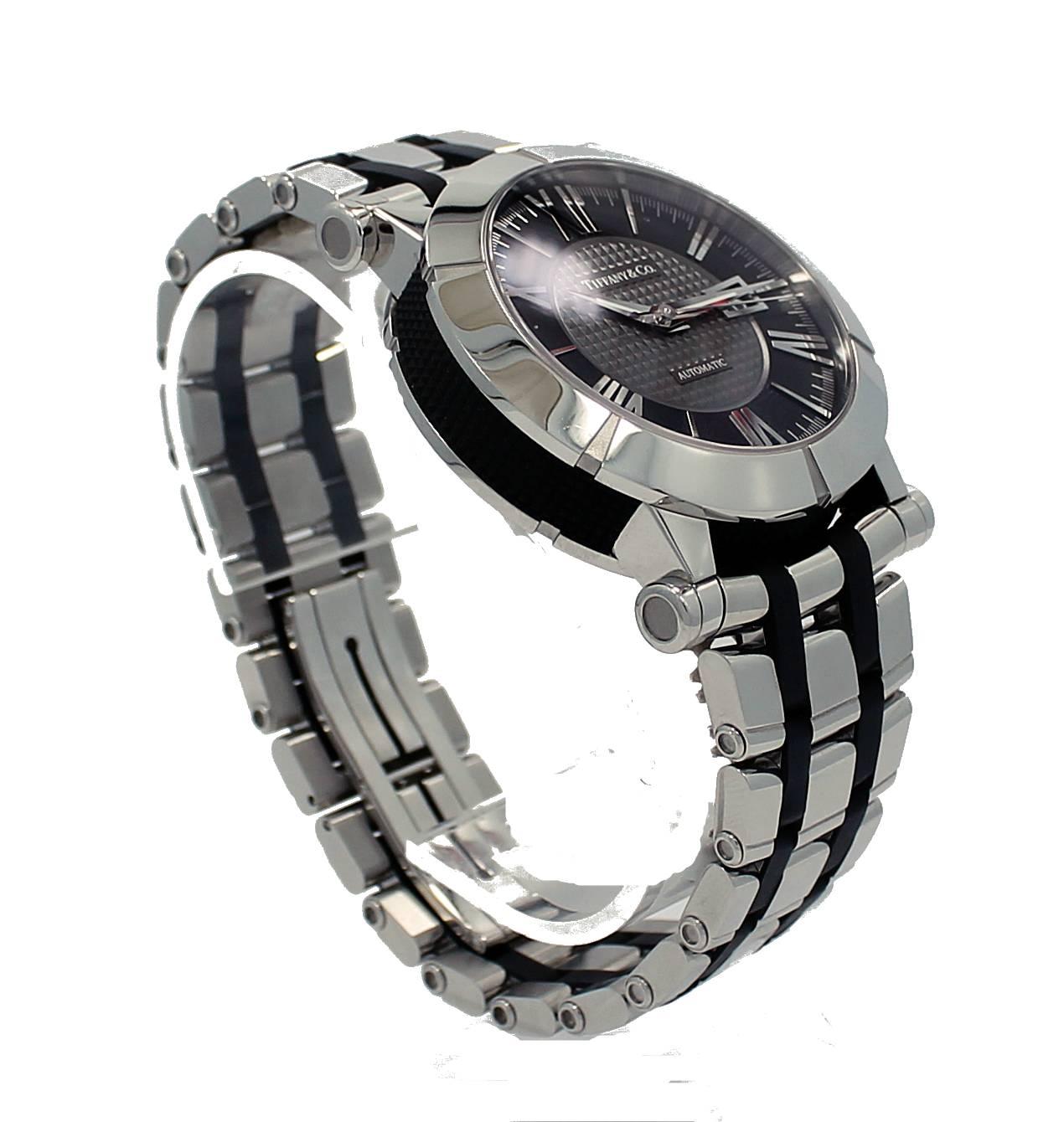 Tiffany & Co. Stainless Steel Atlas Automatic Wristwatch  In New Condition For Sale In Naples, FL