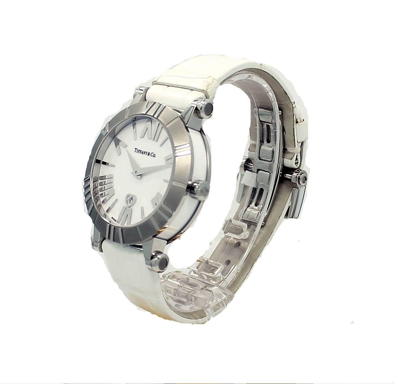 Tiffany & Co. Lady's Stainless Steel Atlas Quartz Wristwatch  In New Condition In Naples, FL