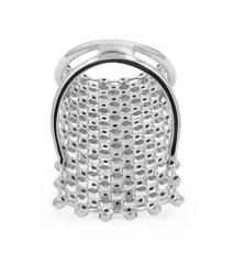 Checkered Style Diamond Gold Rectangular Cocktail Ring