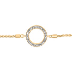 Gold Vermeil Diamond Accent Circle Lariat Bolo Bracelet