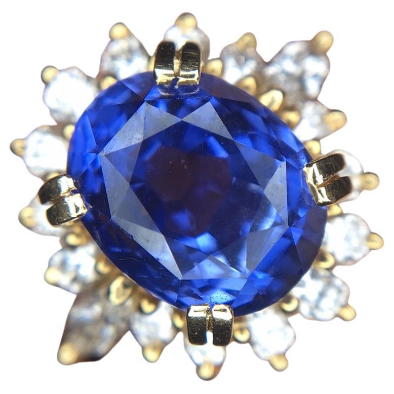 18k Gold 4.34cts Genuine Natural Ceylon Sapphire and Diamond Ring '#J3398' For Sale