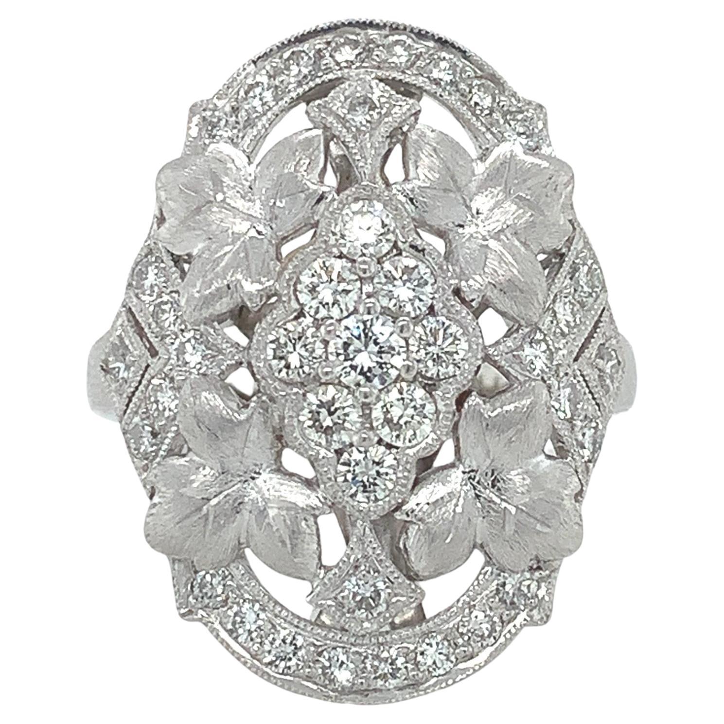 Anillo de cóctel de platino con diamantes de 1,10 ct TW