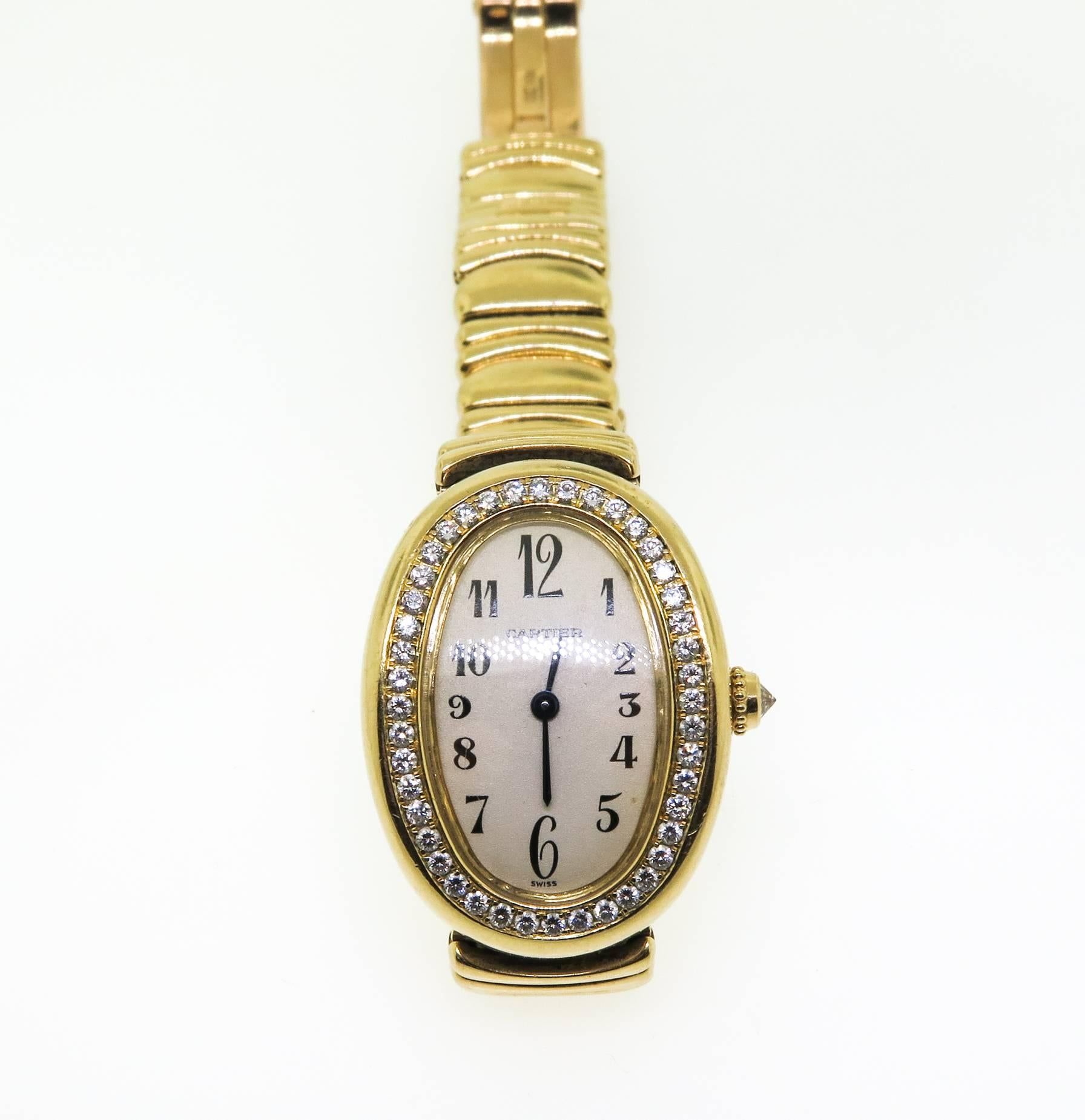 Cartier Lady's Yellow Gold Baignoire Wristwatch 2