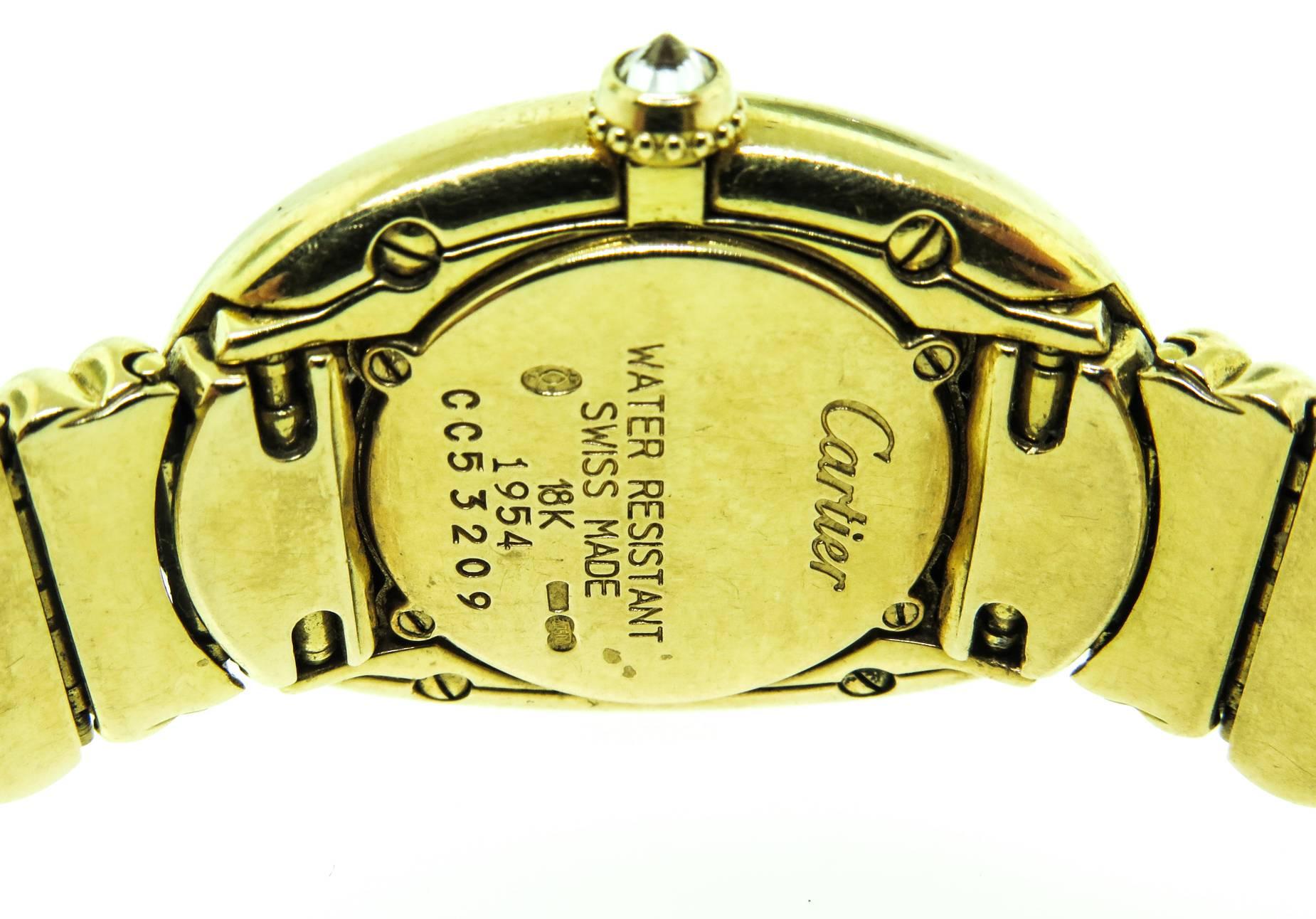 Cartier Lady's Yellow Gold Baignoire Wristwatch 1