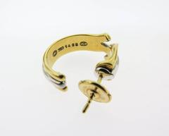 George Jensen Two Color Gold Hoop Earrings