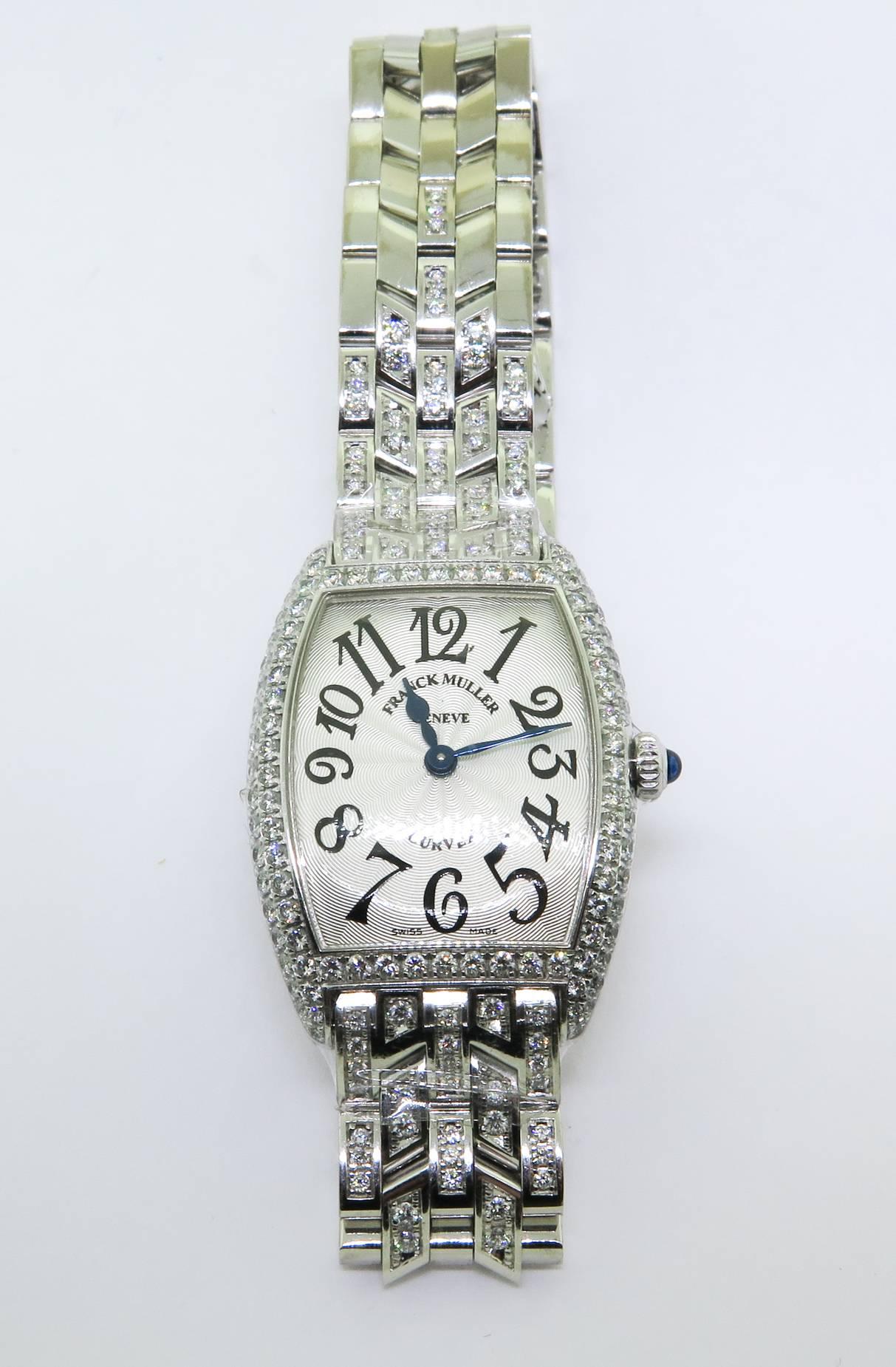 Women's Franck Muller White Gold Diamond Curvex Quartz Wristwatch Model 1752QZD