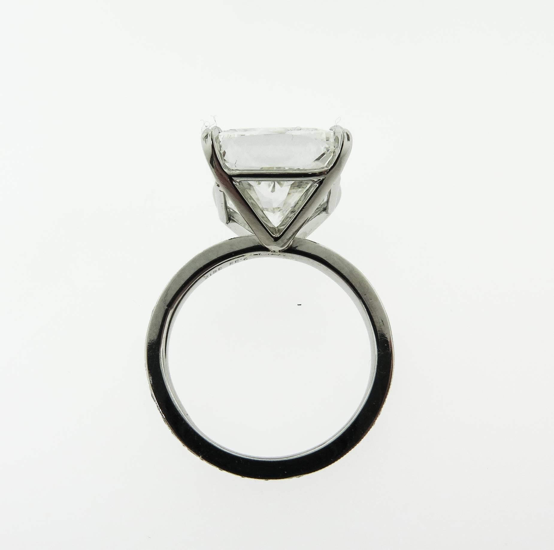 10 carat cushion cut diamond ring