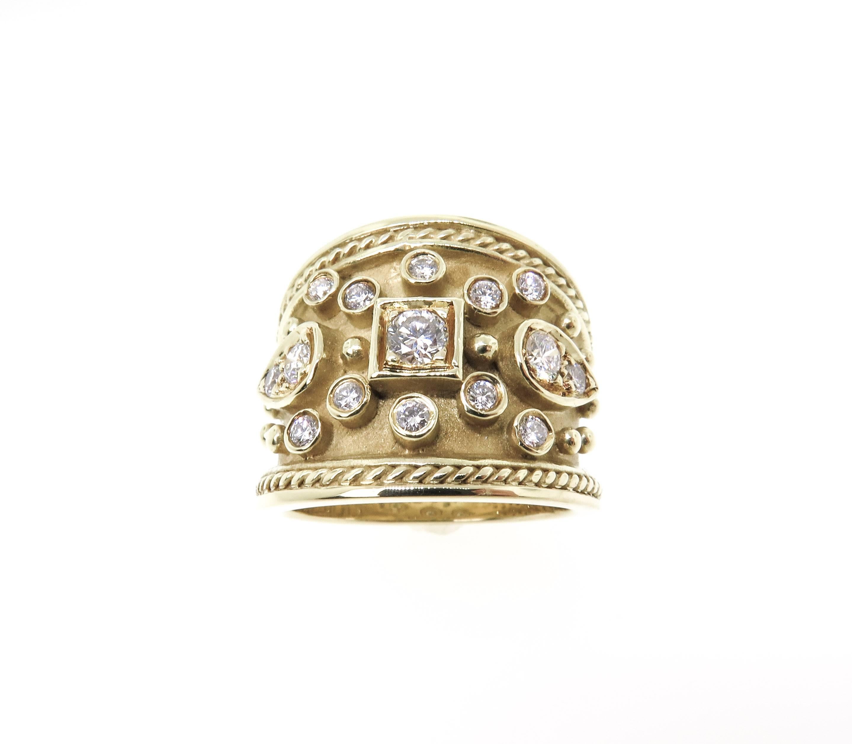 Women's Dilaro Diamond Wide Gold Band