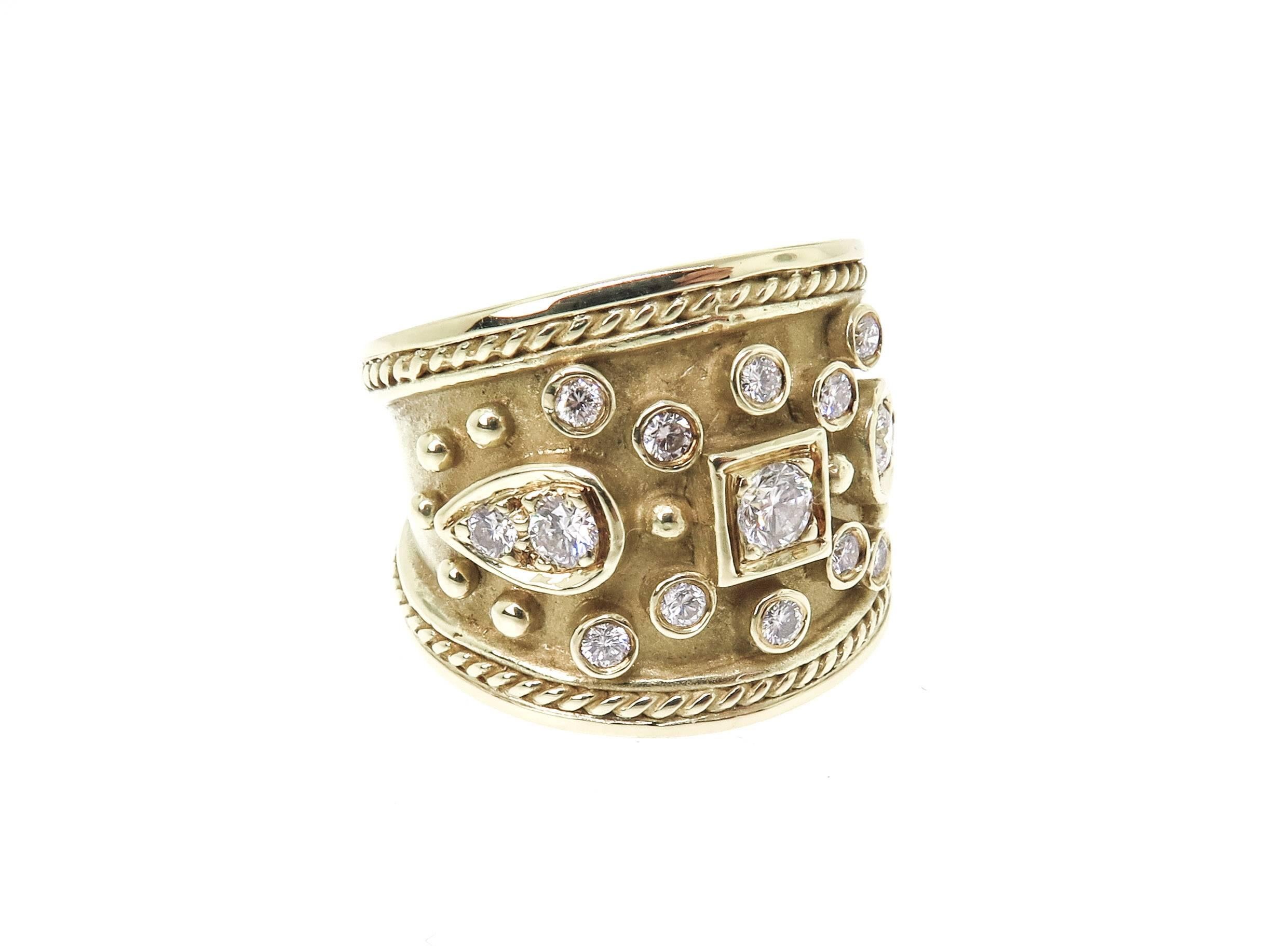 Dilaro Diamond Wide Gold Band 1