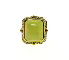 Green Beryl Gold Ring