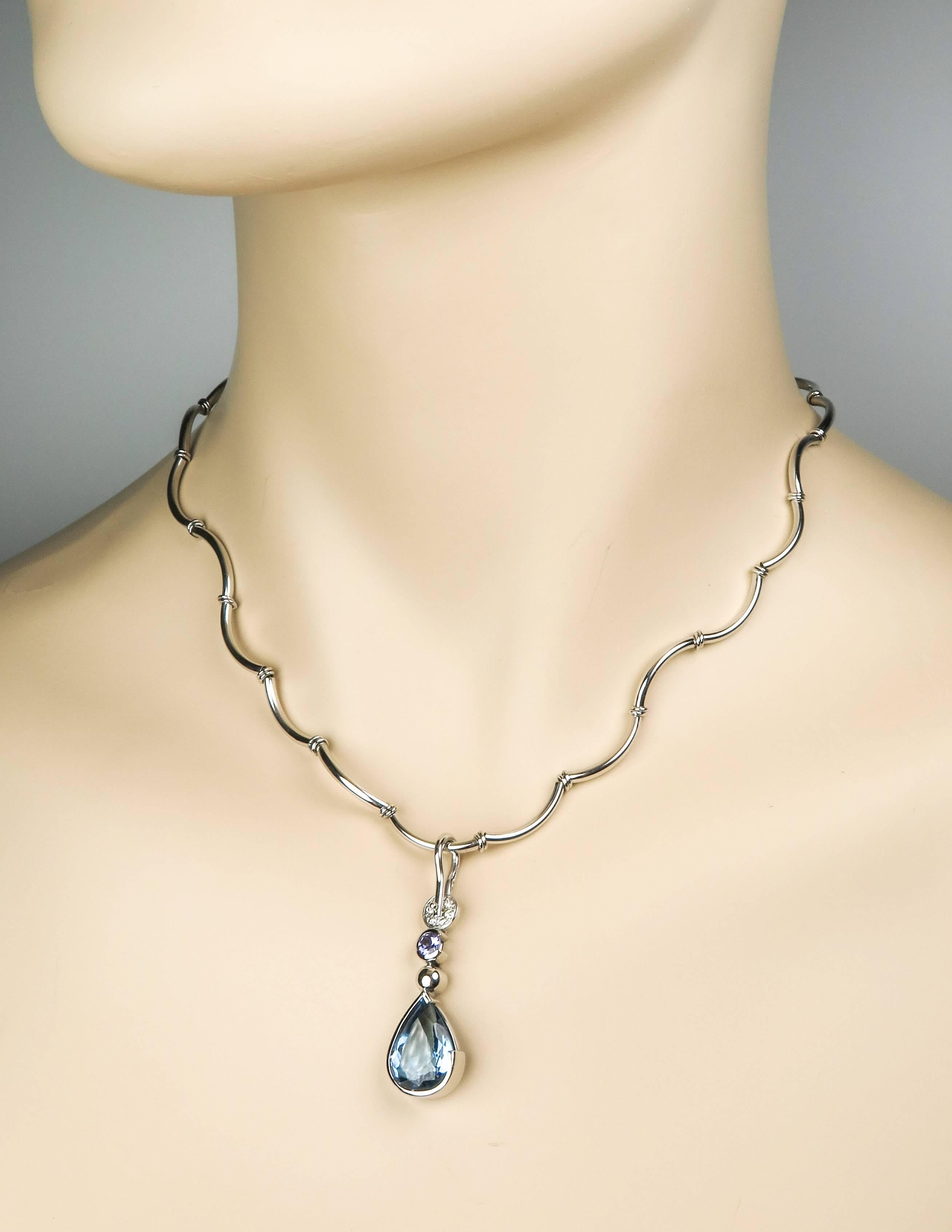 Manfredi Necklace with Blue Topaz Drop 3