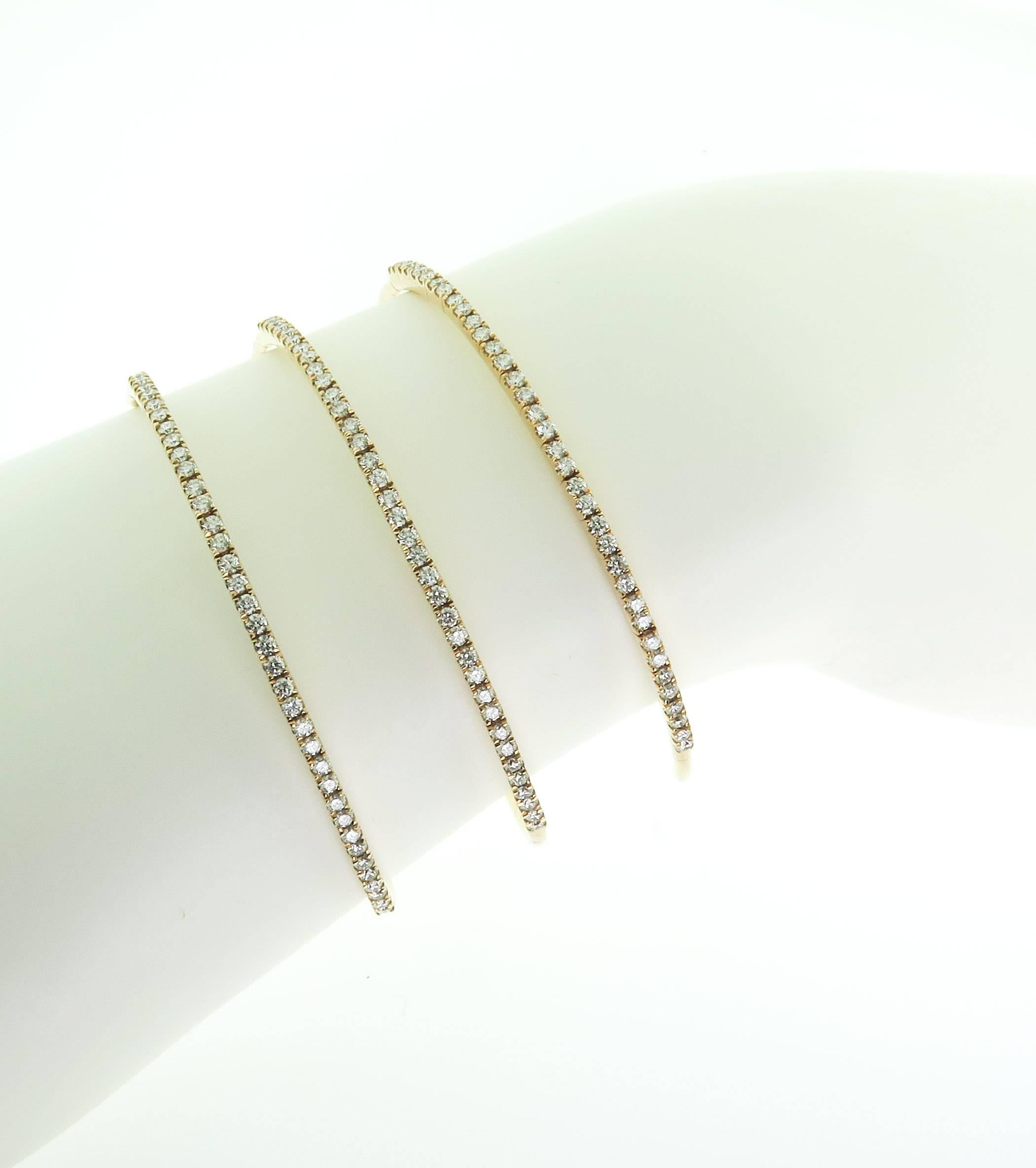 Contemporary Spiral Diamond Gold Bracelet