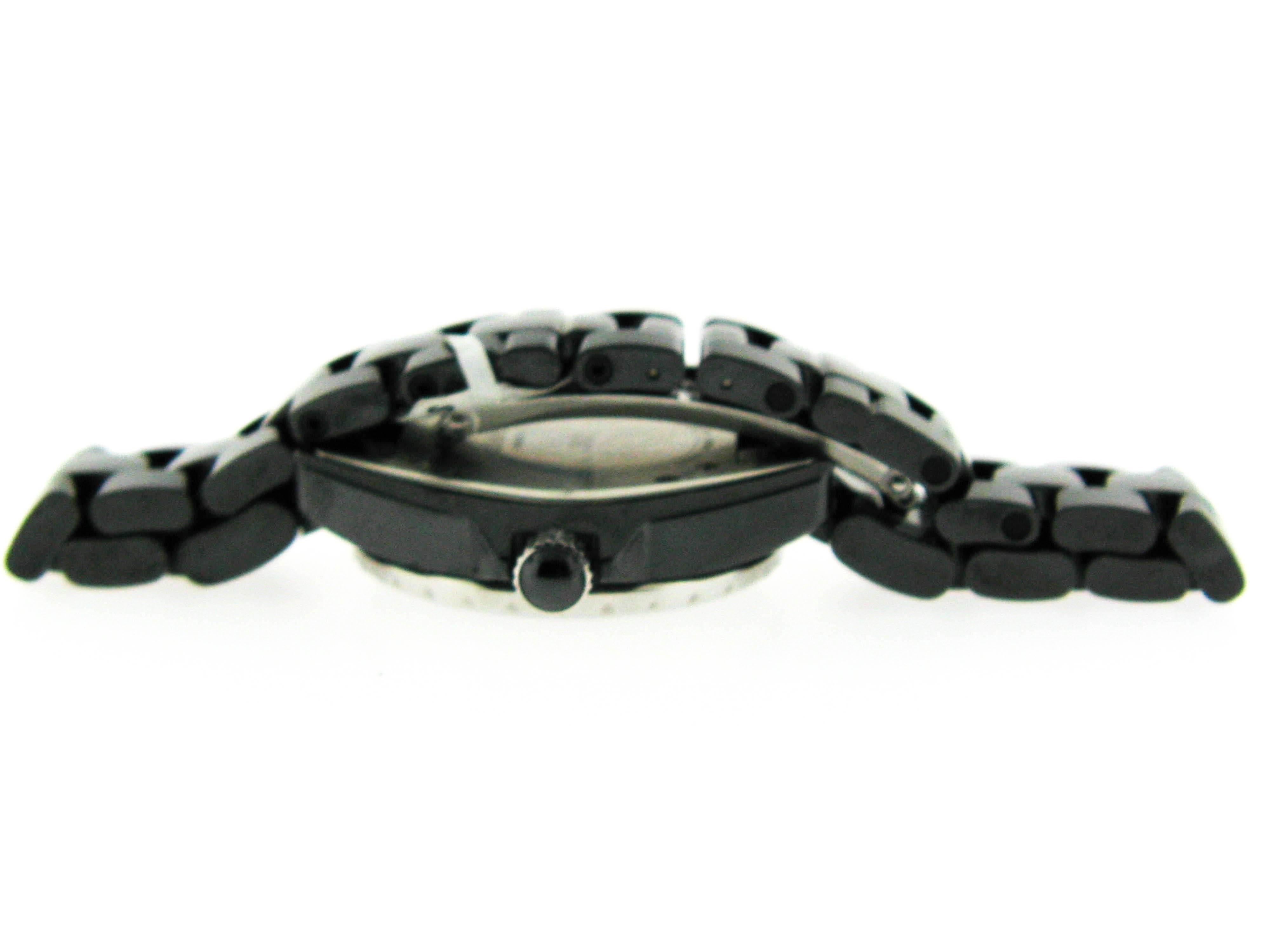 Chanel Black Ceramic Stainless Steel Bezel Quartz Wristwatch 1