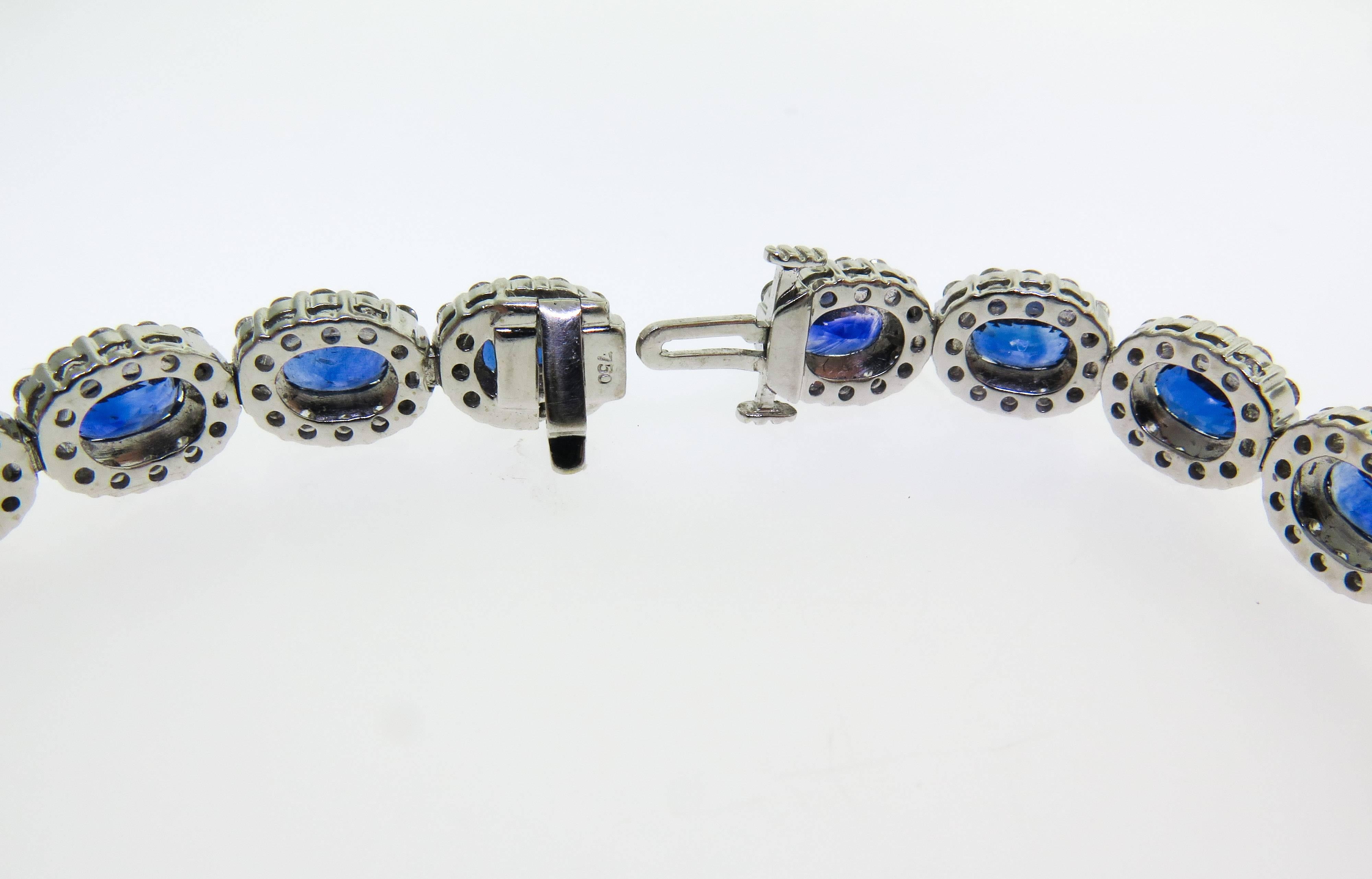 Manfredi Sapphire Diamond Gold Bracelet In New Condition In Greenwich, CT