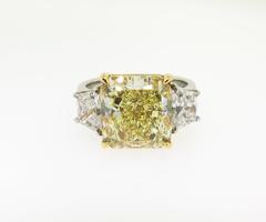 Fancy Yellow Diamond Platinum Engagement Ring