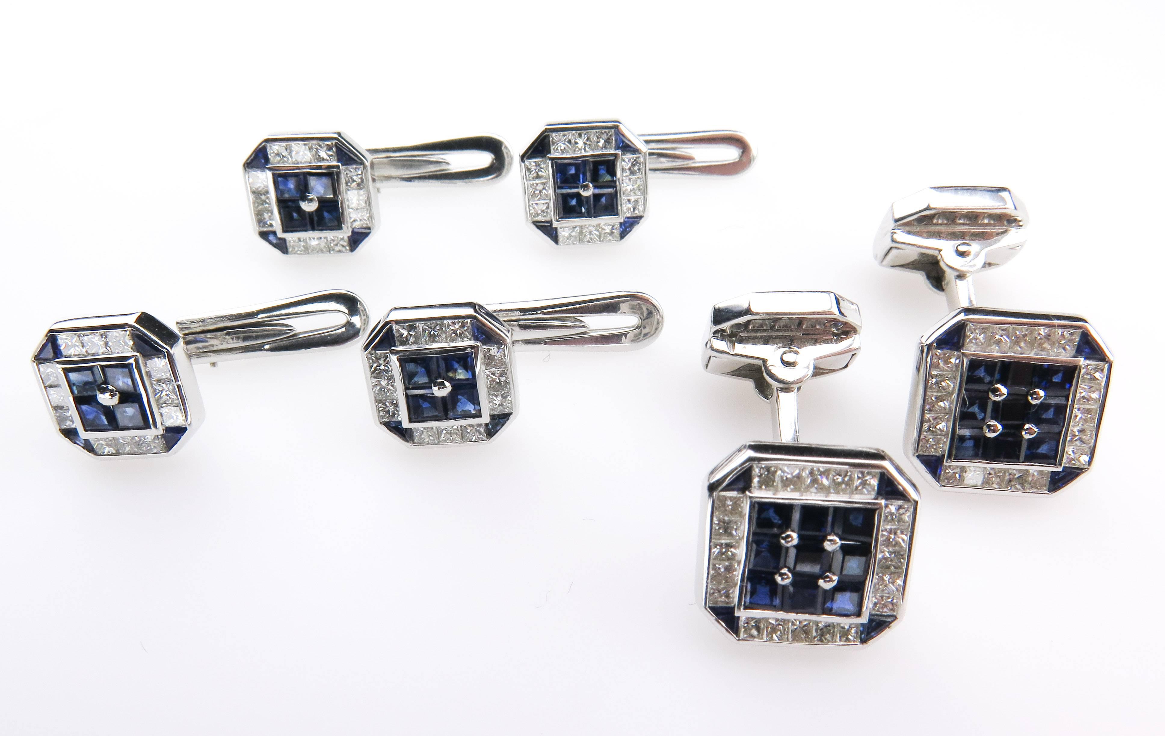 sapphire and diamond cufflinks