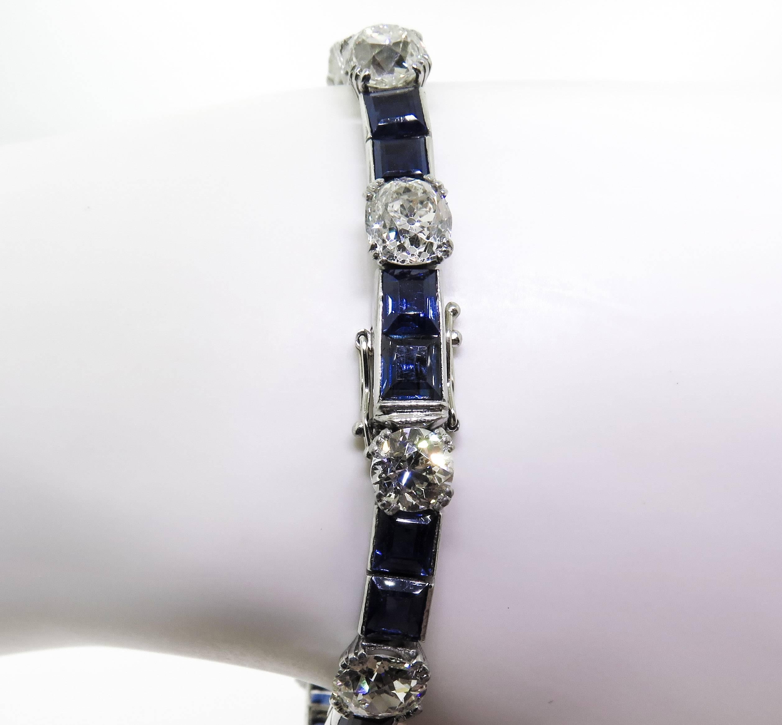 Sapphire Diamond Platinum Bracelet 2