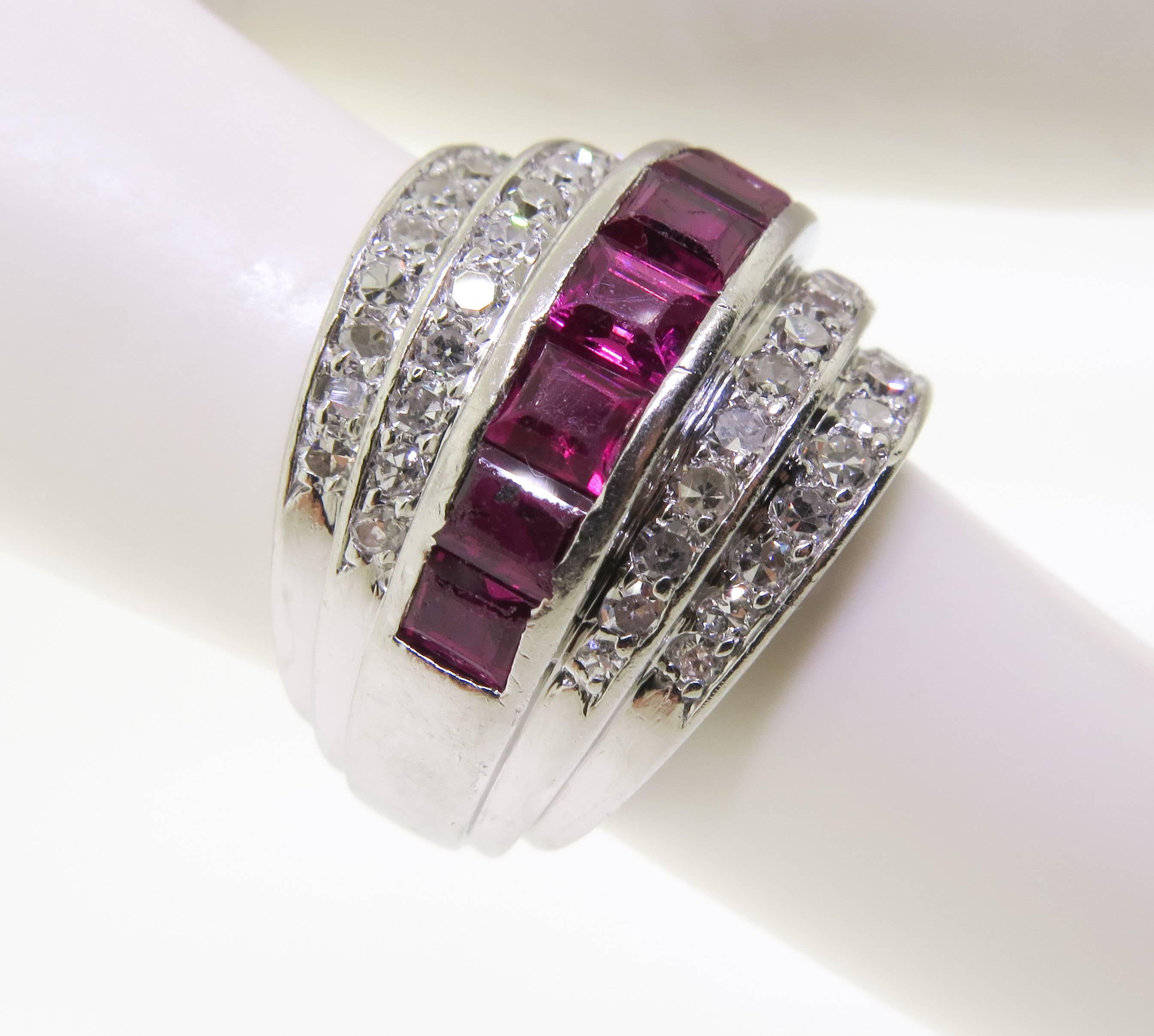 Women's Ruby Diamond Band Ring