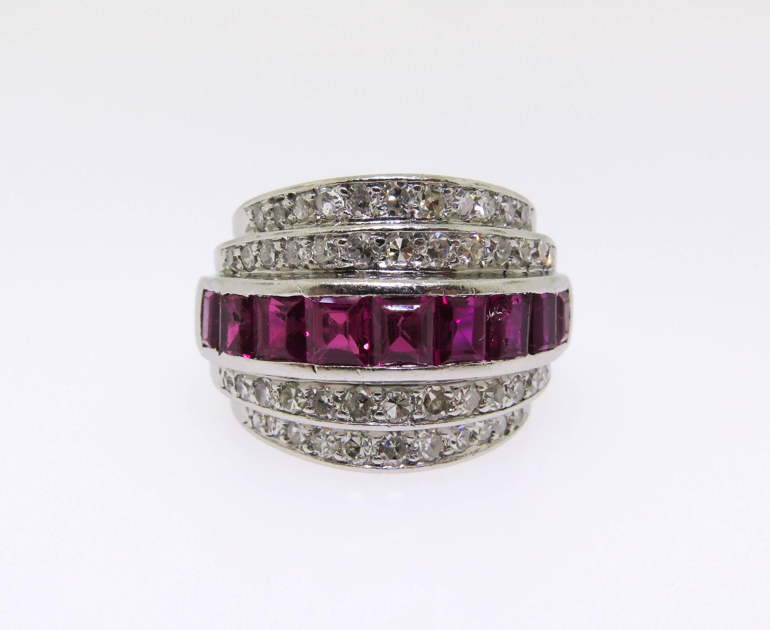 Ruby Diamond Band Ring For Sale at 1stdibs