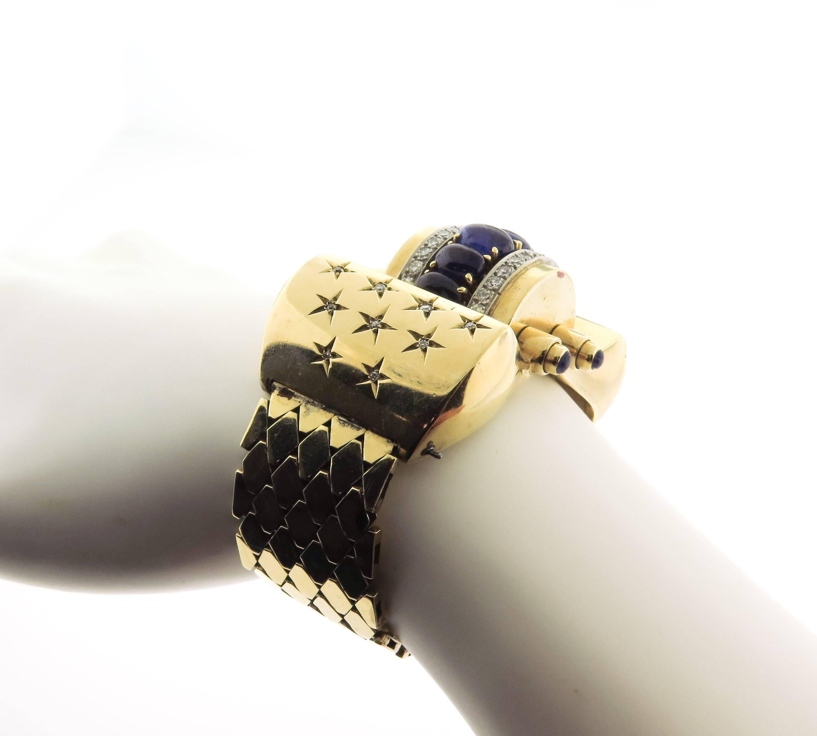 YG Bracelet with Sapphires & Diamonds In Excellent Condition In Greenwich, CT