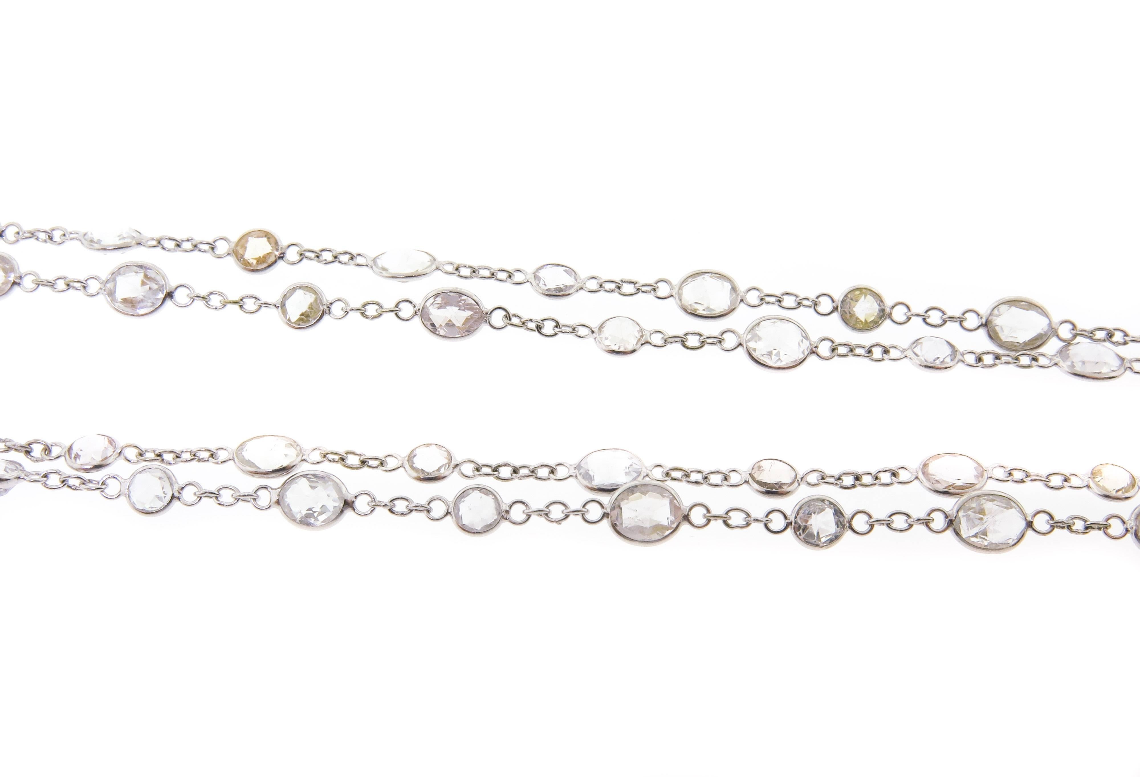  Aquamarine  Double strand Diamond Necklace 2
