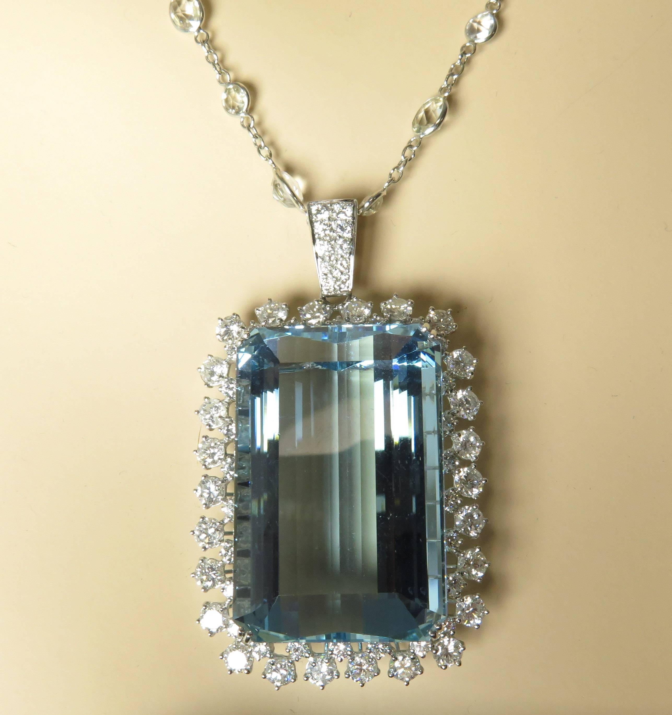  Aquamarine  Double strand Diamond Necklace 5