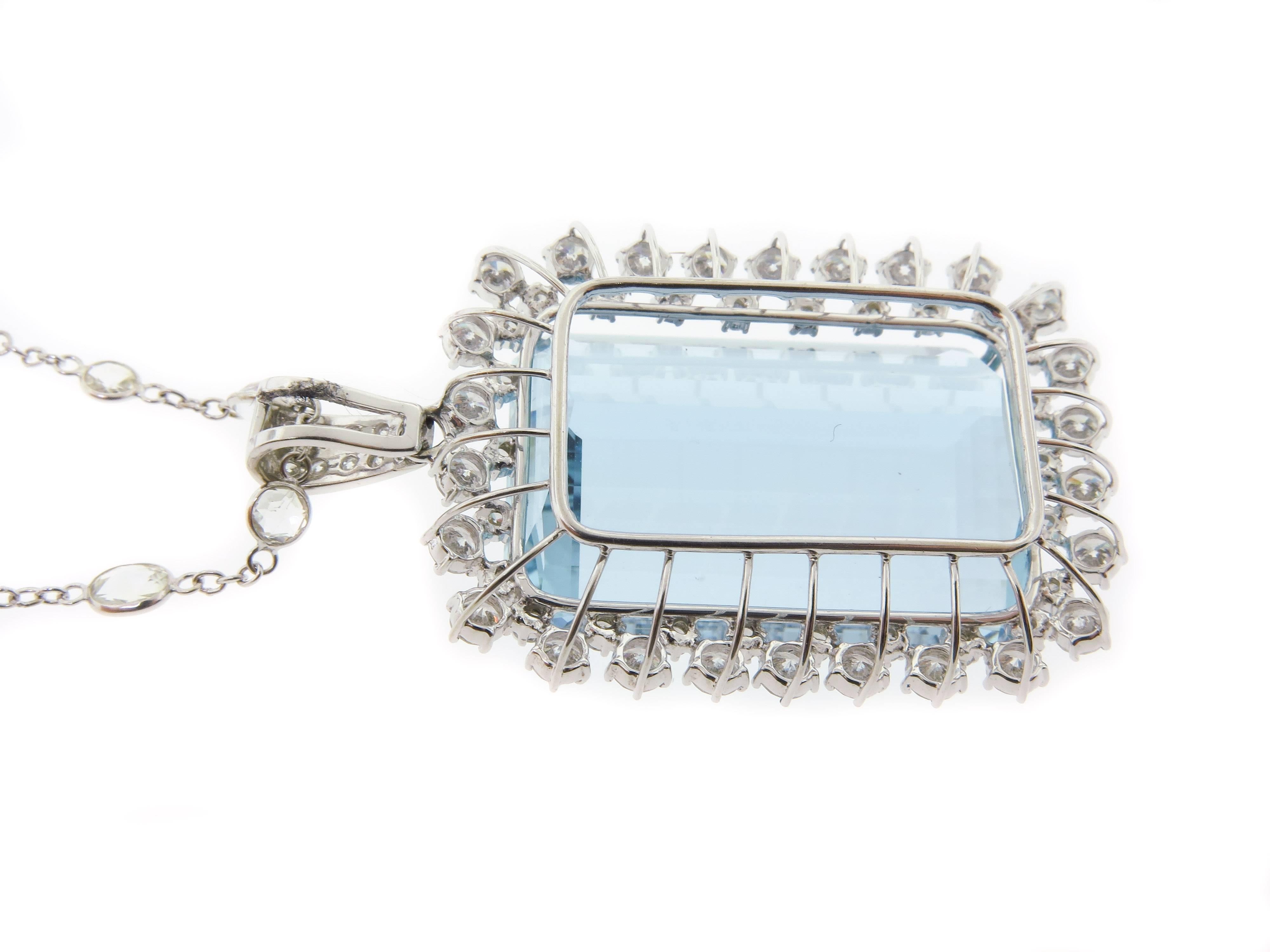  Aquamarine  Double strand Diamond Necklace 1
