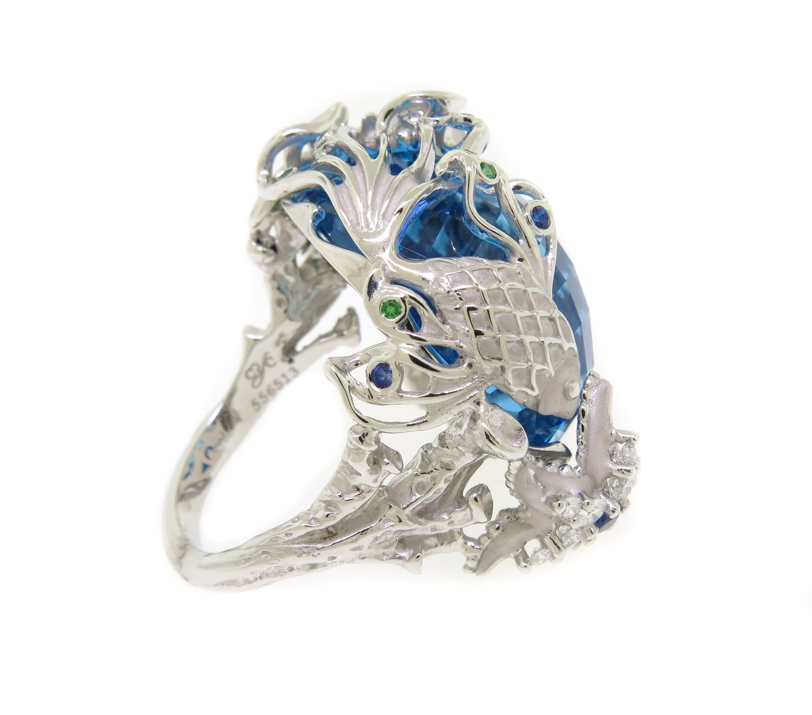 Artist Marine Life Cocktail Ring by Carrera y Carrera