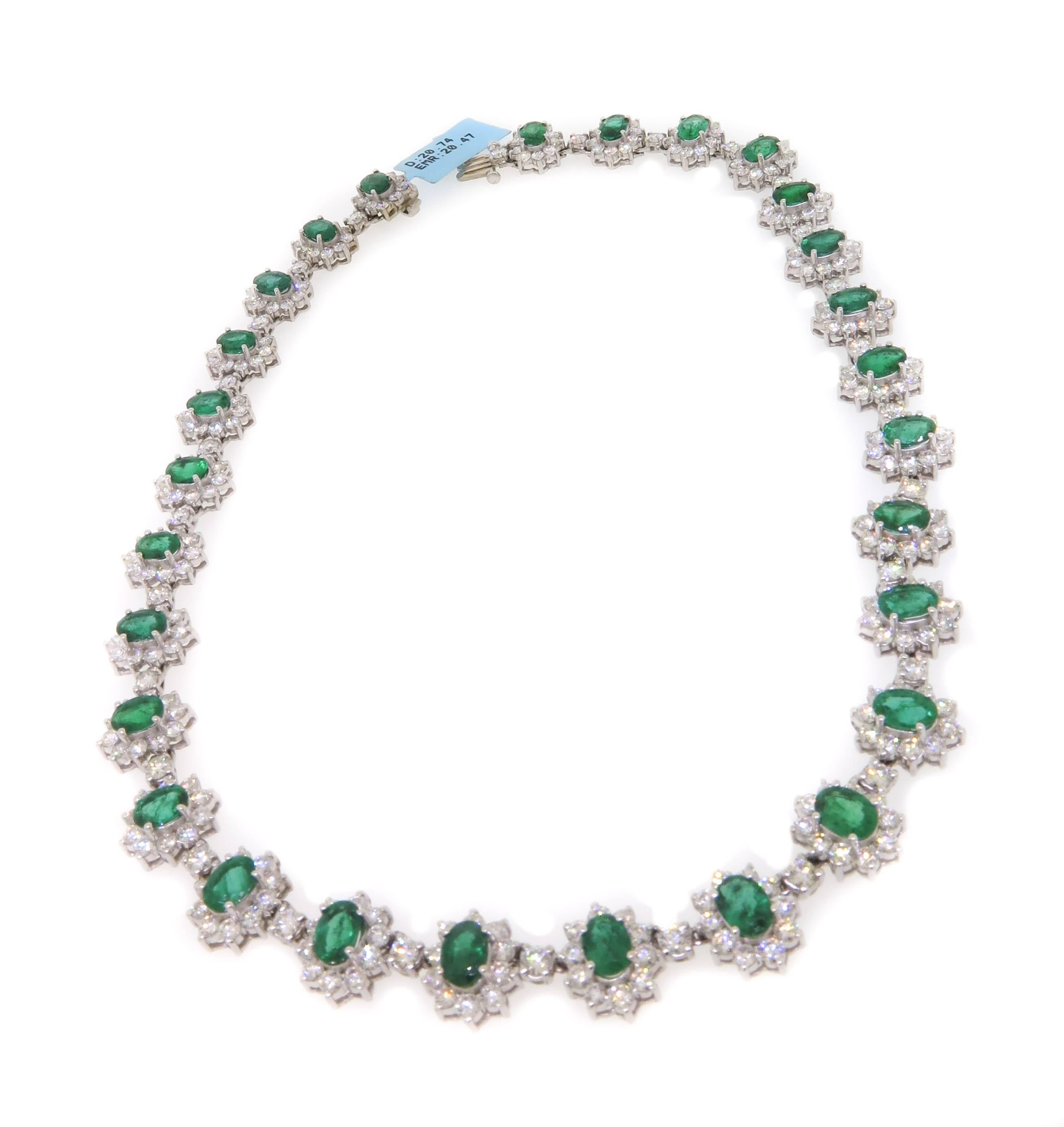 Women's Manfredi Jewels Emerald Diamond Gold Necklace