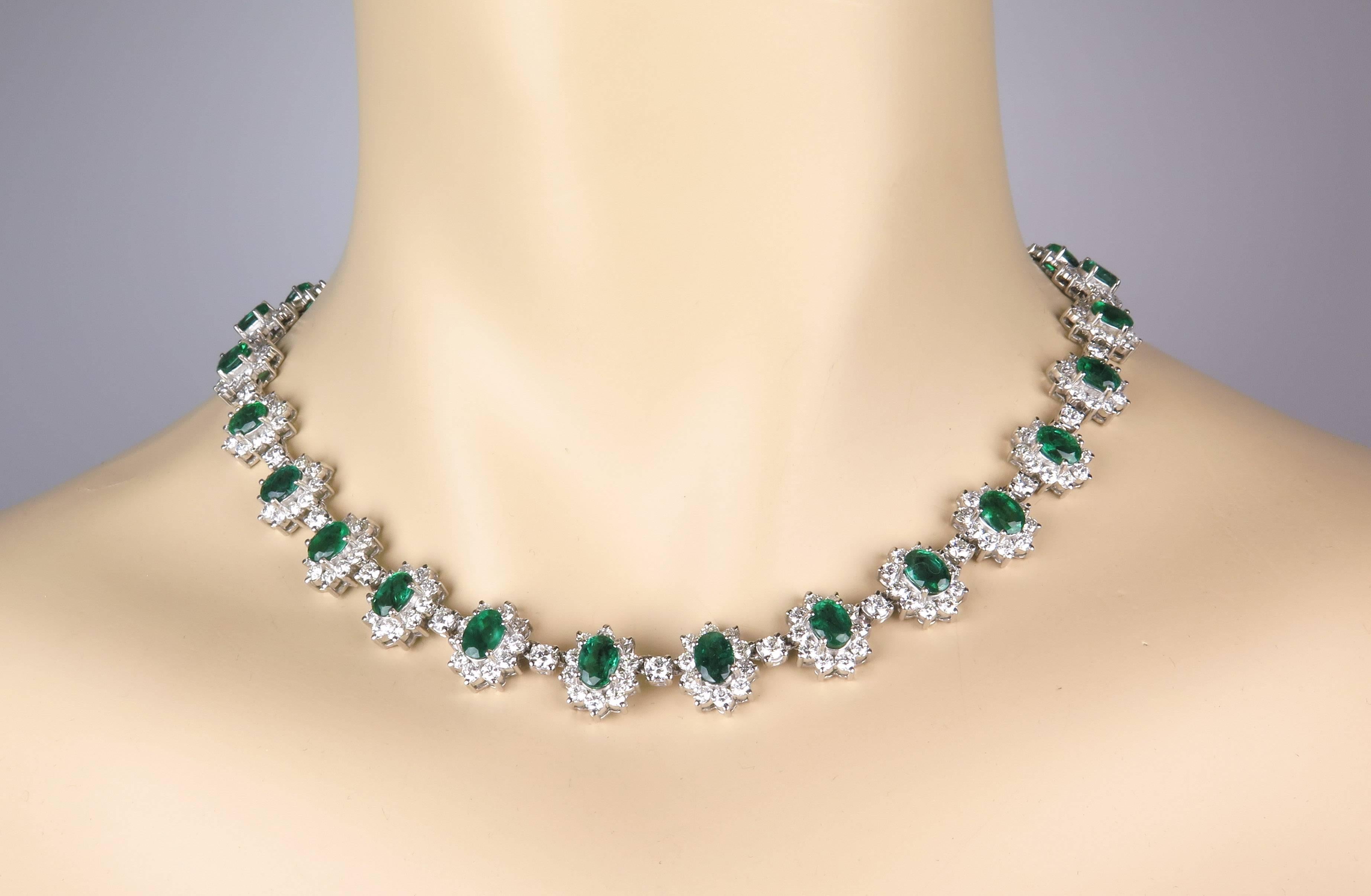 Manfredi Jewels Emerald Diamond Gold Necklace 2