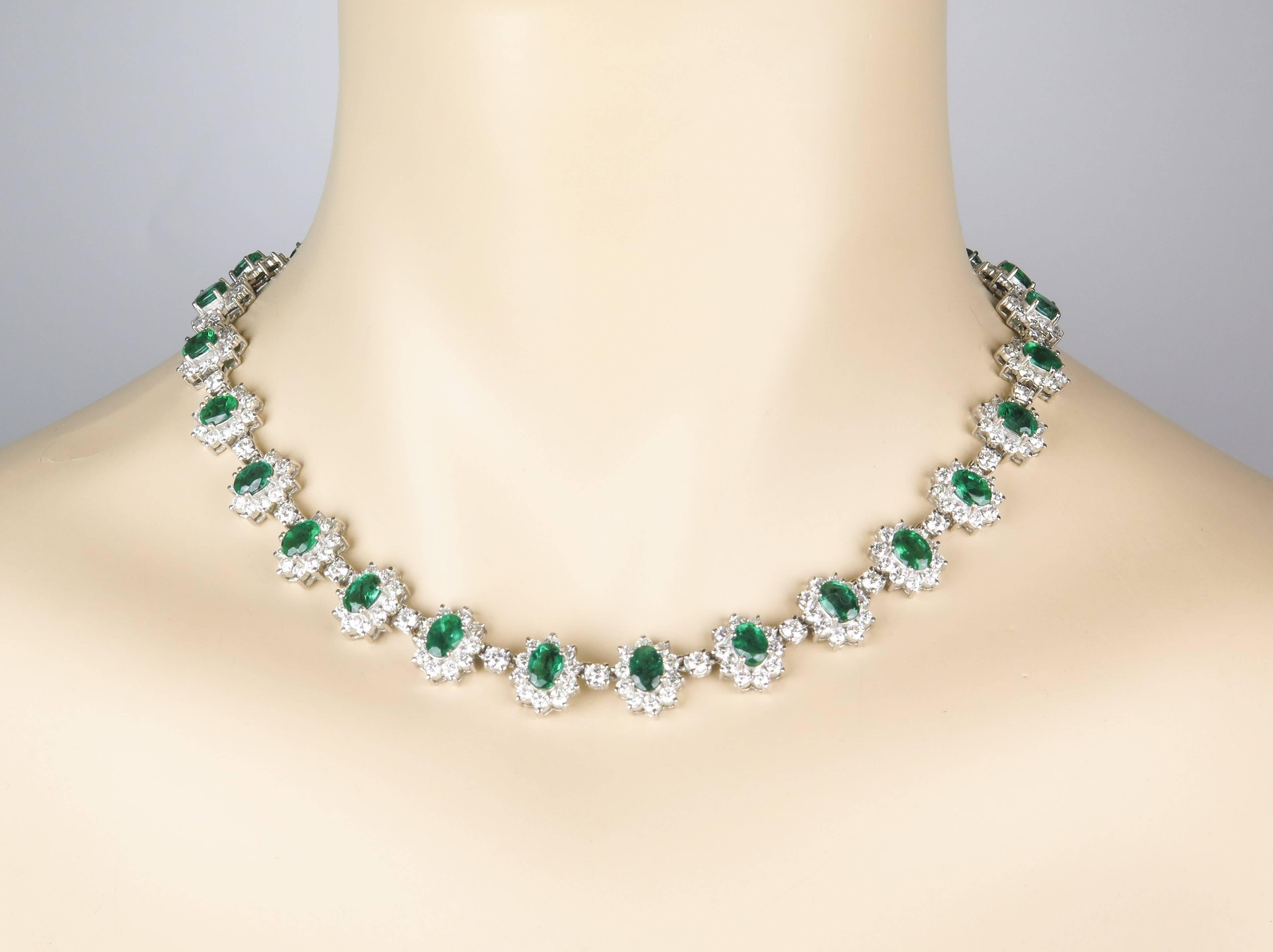 Manfredi Jewels Emerald Diamond Gold Necklace 3