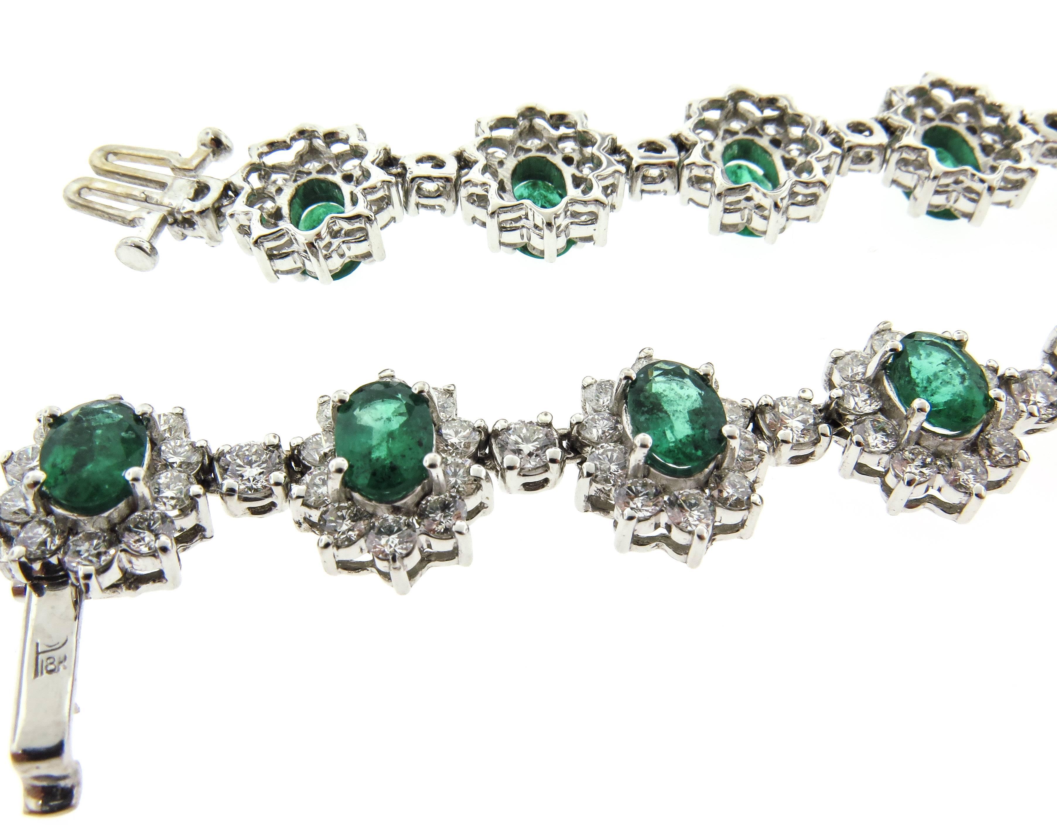 Manfredi Jewels Emerald Diamond Gold Necklace 1