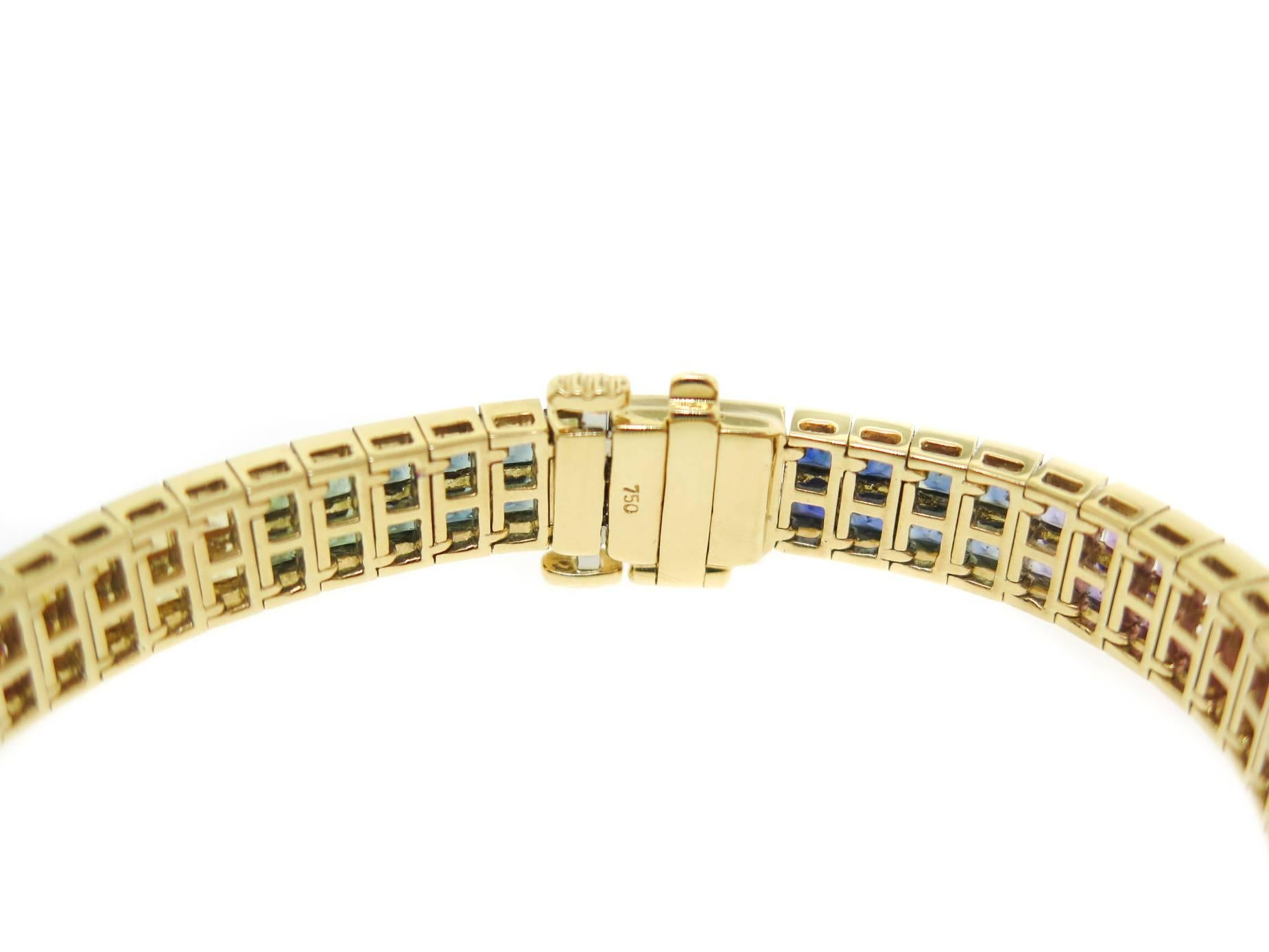 Women's Manfredi Jewels Rainbow Sapphire Gold Bracelet