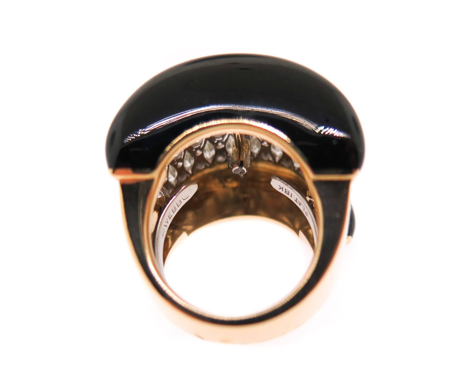 1960s David Webb Diamond gold platinum Ring In New Condition In Greenwich, CT